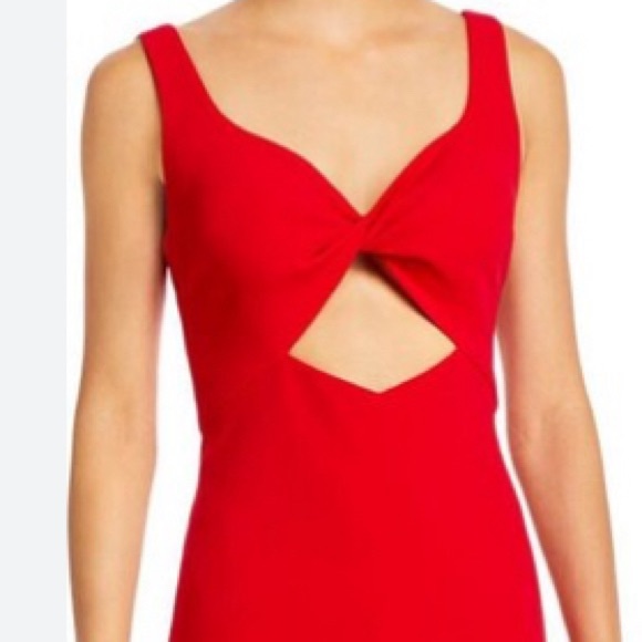 REDUCED!! The fashion poet “The label” red cut out cocktail mini dress Size M - Picture 12 of 14